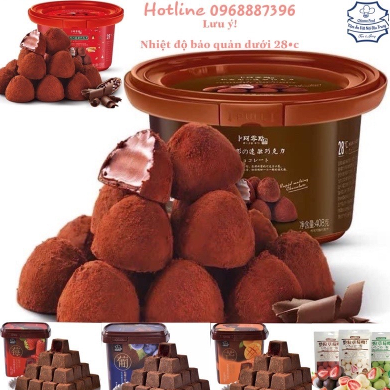 Nama socola tươi 408gr -socola tươi tan chảy vị hoa quả 158g