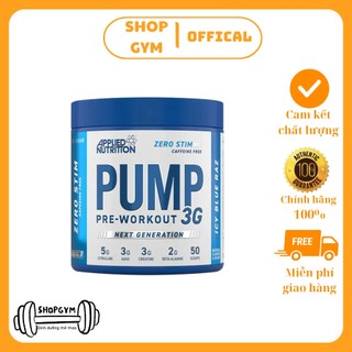 Applied pump 3g pre-workout | caffein free, 50 scoops, bột tăng sức mạnh, tăng cơ - shop gym