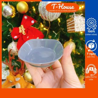 Chén chấm vuông cạn nhựa bkp 7cm, chén nhựa đựng nước sốt, tương.