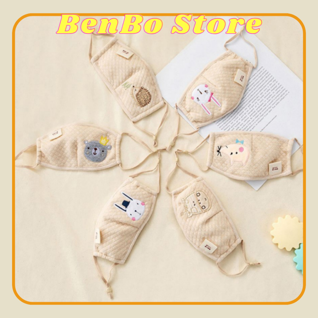 Khẩu trang vải cao cấp cho bé từ 0 - 5 tuổi 100% COTTON HỮU CƠ TỰ NHIÊN