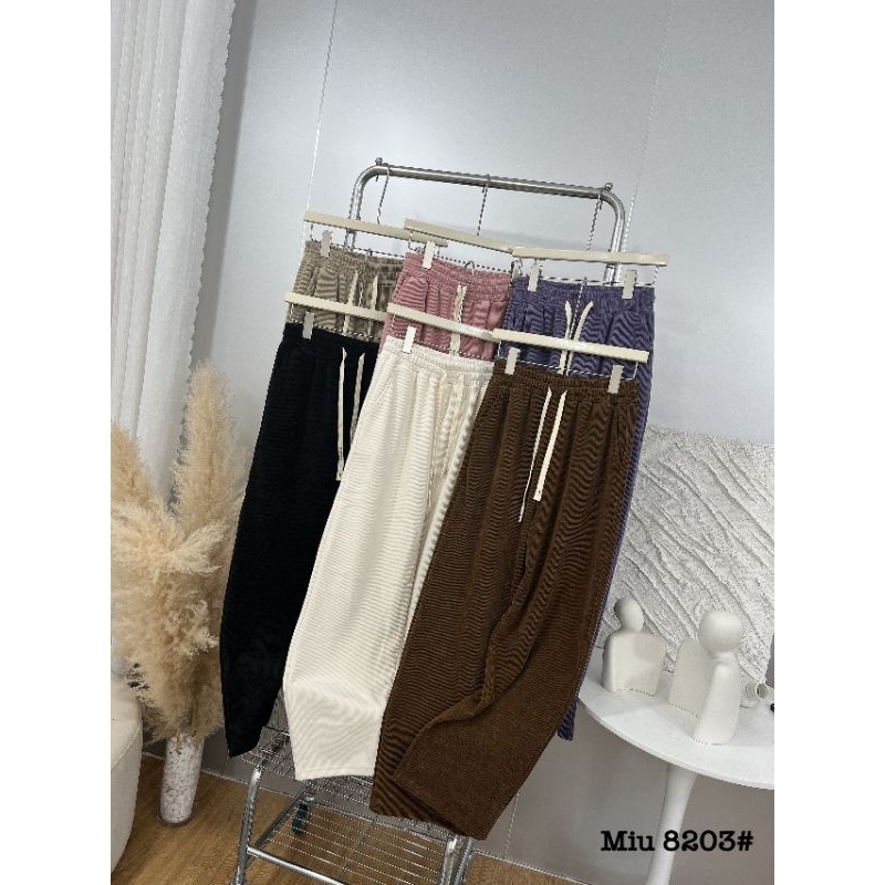 Quần nỉ tăm suông cạp chun hàng QC