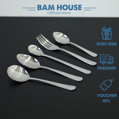 Muỗng nĩa inox Bam House cán trơn dày sáng bóng cao cấp MRH01