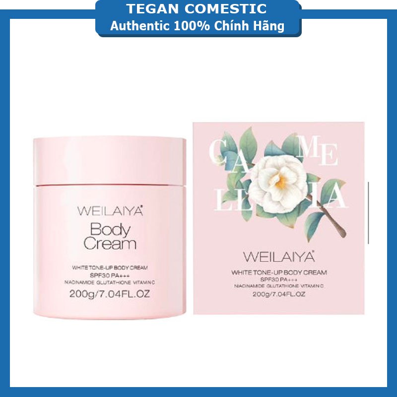 Kem body Weilaiya White Tone-Up Body Cream 200ml Mit Beauty dưỡng trắng da nâng tone toàn thân sáng mịn