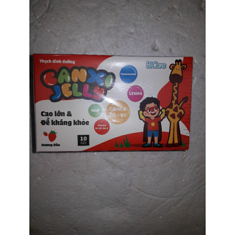 Thạch canxi jelly hương dâu hộp 10 gói