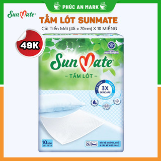 Tấm lót người lớn sunmate 10 miếng size 45cmx70cm - tấm lót sunmate cải tiến mới