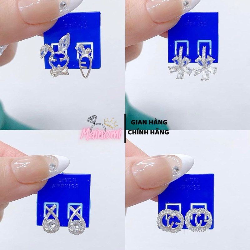 Bông tai bạc 1 đôi, mẫu mã đa dạng xinh xắn Mainomi Shop Bạc Xinh