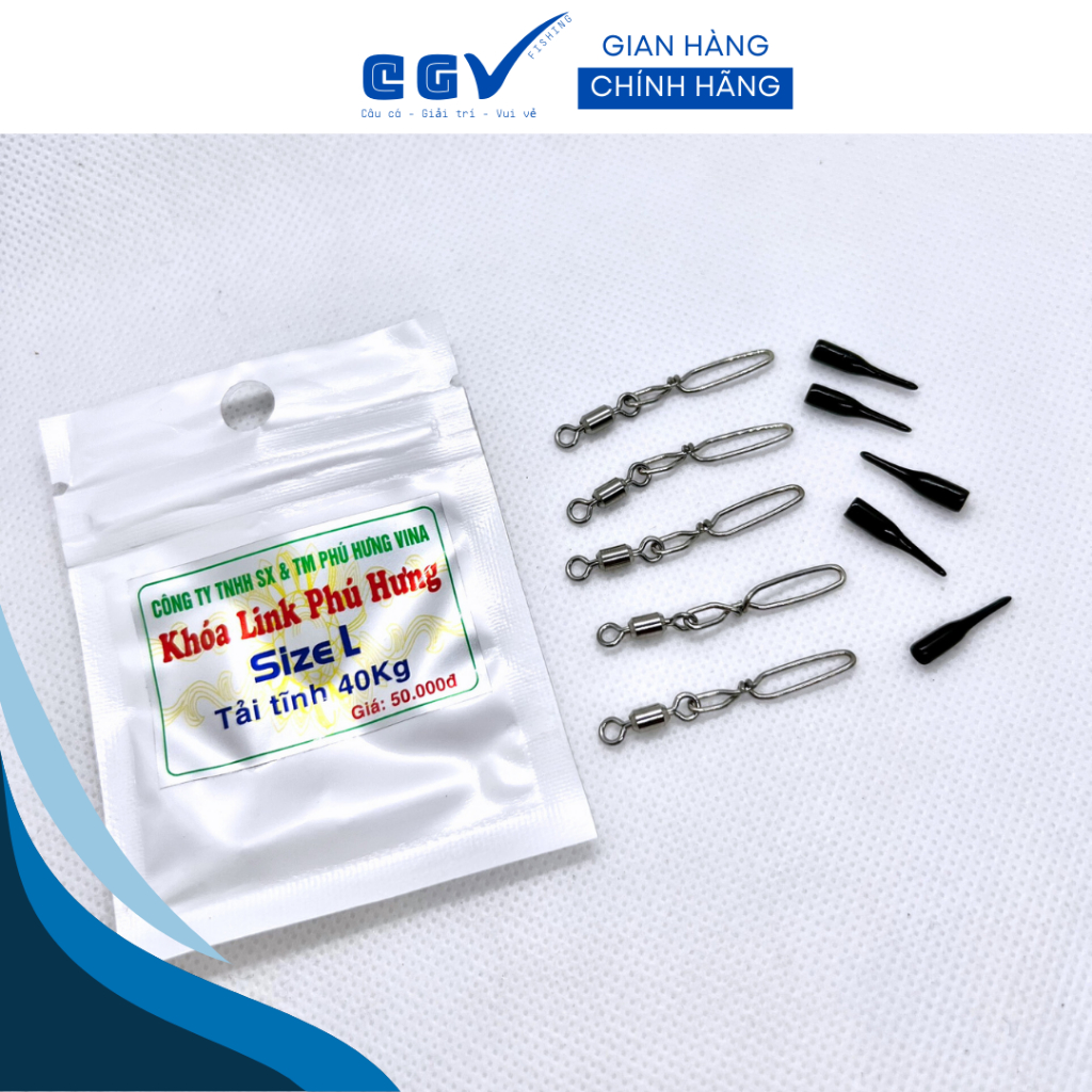 Khóa link lọt khoen Phú Hưng vỉ 5 chiếc SIZE S,M,L