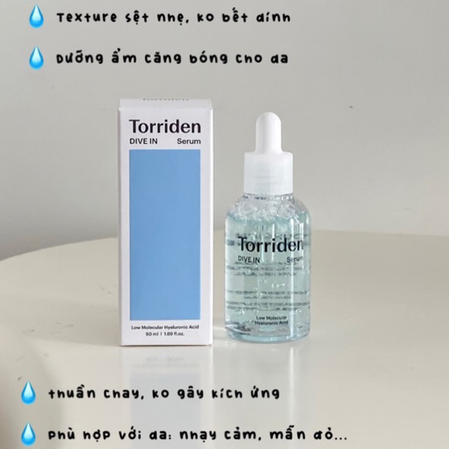 Tinh chất cấp nước phục hồi da Torriden Dive In Serum 50ml - FULLBOX