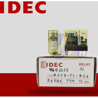 Rơ le trung gian idec có đèn rj1s-cl-d24, relay kiếng idec rj1s-cl-d14 5 chân dẹt, rj2s-cl-d24 8 chân
