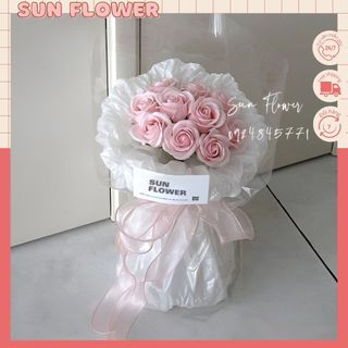 Bó hoa sáp 10 bông phong cách hàn quốc xinh xắn làm quà tặng sinh nhật, quà tặng các dịp lễ 8/3, chụp hình