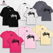 Áo Thun sᴛᴜssʏ Ⓢⓣⓤⓢⓢⓨ Basic có mẫu kim tuyến Tay Lỡ Form Rộng Unisex Cotton 2 Chiều Cao Cấp Full túi zip tag - Mẫu 17