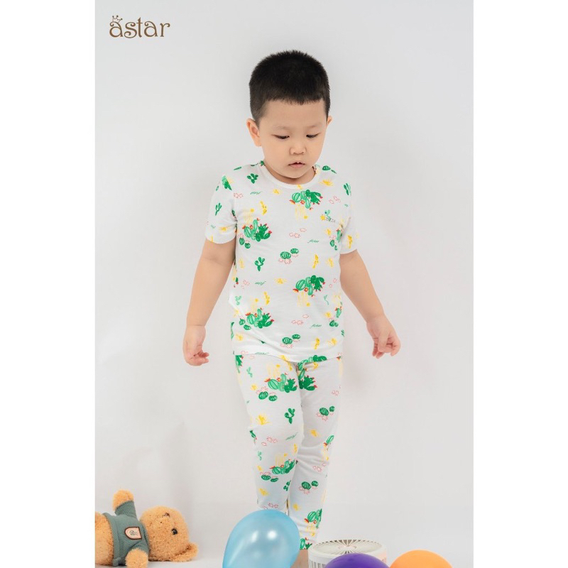 Bộ tay ngắn quần dài, cộc tay quần dài hoạ tiết Astar vải sợi tre siêu mềm mát cho bé trai bé gái