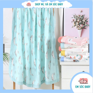 Khăn tắm aden cho bé, chăn, khăn tắm xô aden anais sợi tre 4 lớp có viền kt 1.1 x 1.1m