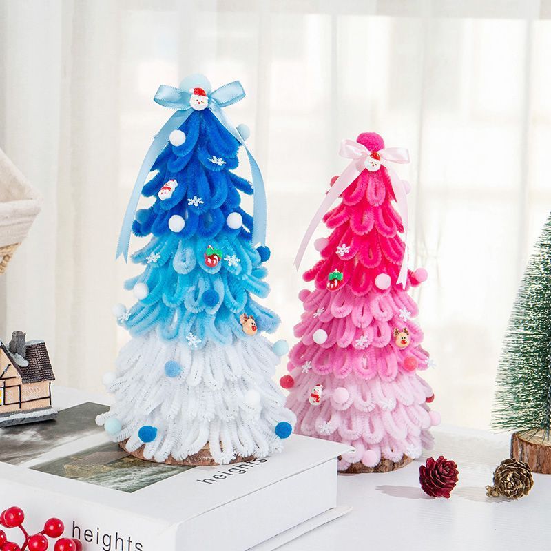 SET Nguyên Liệu Làm Cây Thông Noel Bằng Dây Kẽm Nhung - Tặng kèm Đèn Led - Bộ Đồ DIY Làm Quà tặng, Trang Trí Giáng Sinh