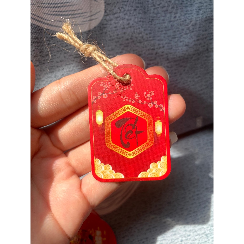 QUÀ TẶNG- 20 Cái Tag Giấy Tết Trang Trí, Thẻ Treo Decor Tết Ngẫu Nhiên, Tag Giấy Treo Ngày Tết