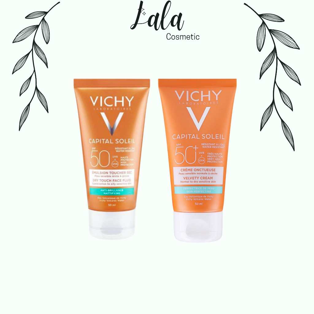 VICHY Kem Chống Nắng Vichy Capital Solei 𝐃𝐫𝐲 𝐓𝐨𝐮𝐜𝐡 𝐅𝐚𝐜𝐞 𝐅𝐥𝐮𝐢𝐝 𝐒𝐮𝐧 𝐂𝐫𝐞𝐚𝐦 𝐅𝐨𝐫 𝐎𝐢𝐥𝐲 𝐒𝐤𝐢𝐧