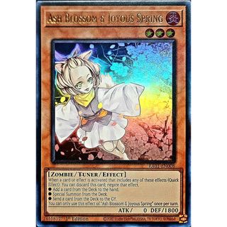 ra01 [ Dưa Hấu Yugioh ] Lá bài thẻ Ash Blossom Joyous Spring - Super Rare ultra - Tặng bọc bài nhựa bảo quản