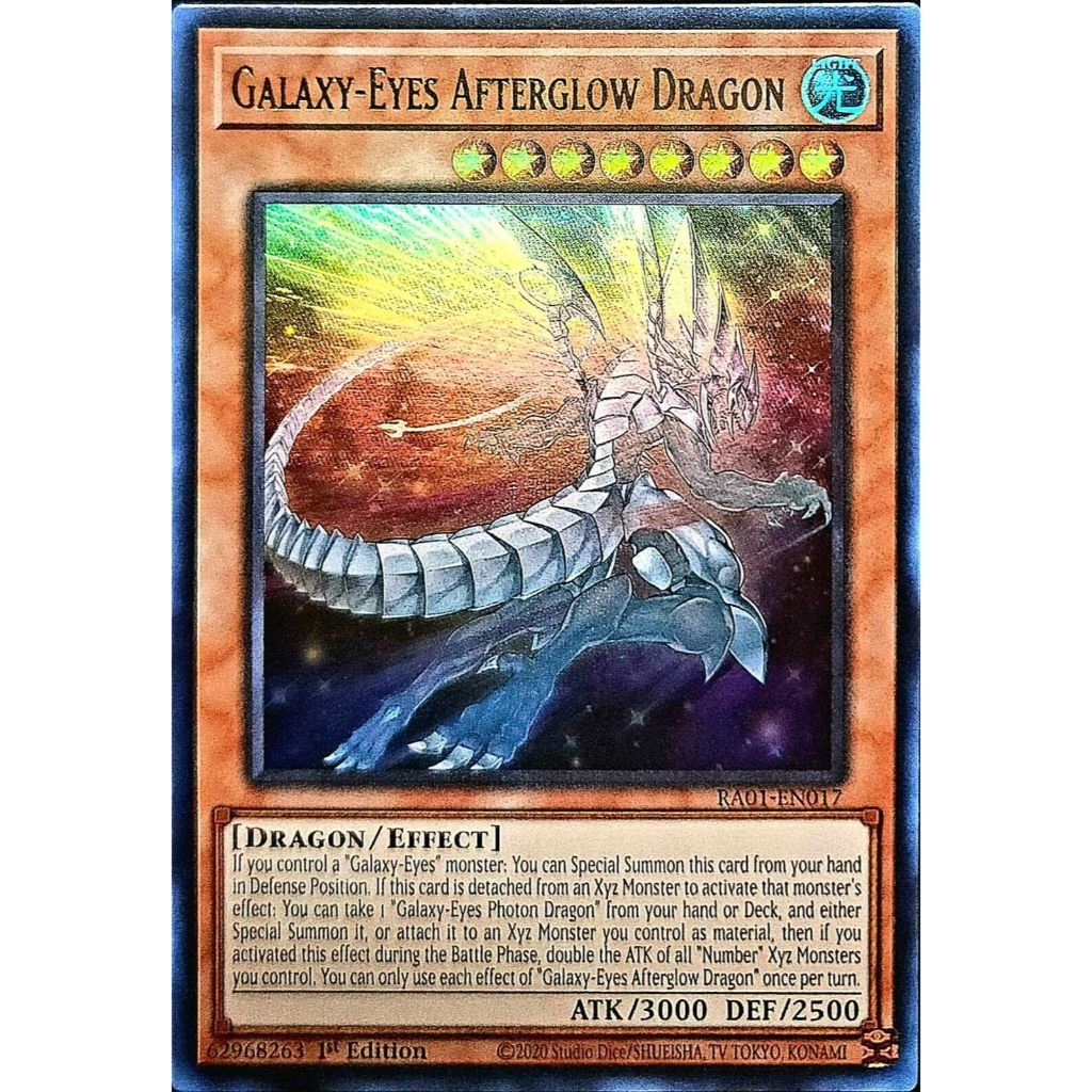 Lá bài thẻ bài Yugioh Galaxy Eyes Afterglow Dragon - super Ultra Rare - Tặng bọc bài nhựa bảo quản