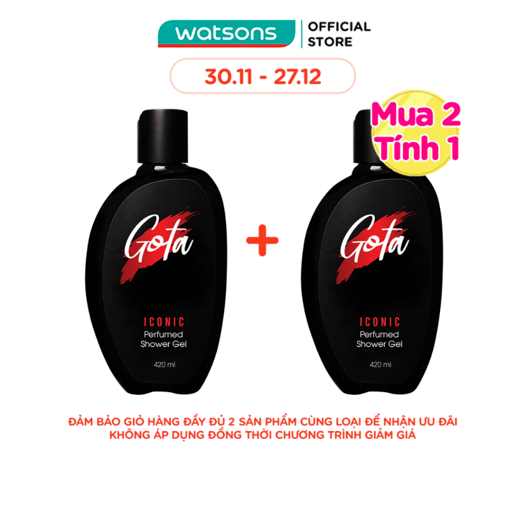 [Mã FMCGWA101 giảm 8% đơn 250K] Sữa Tắm Gota Iconic Perfurmed Shower Gel For Men Hương Mãnh Liệt 420ml