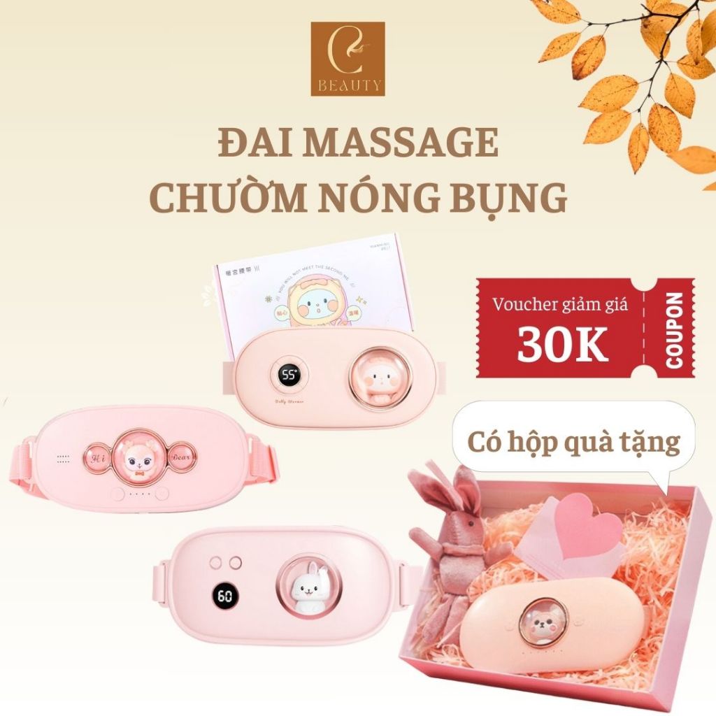 Máy mát xa N1, máy massage 4 chế độ nén nóng hồng ngoại xa, làm ấm tử cung và bụng, đai massage bụng kinh