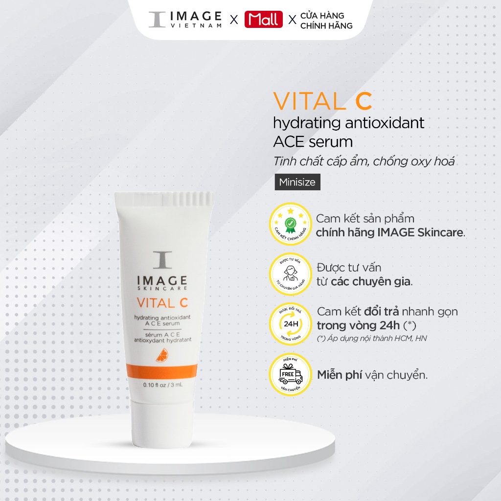 Tinh chất sáng da tăng sinh collagen và trẻ hóa da IMAGE Skincare Vital C Hydrating Antioxidant ACE Serum