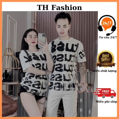 áo thun nam nữ cộc tay cổ tròn vải cotton siêu xịn xò có 2 tông màu trắng và đen