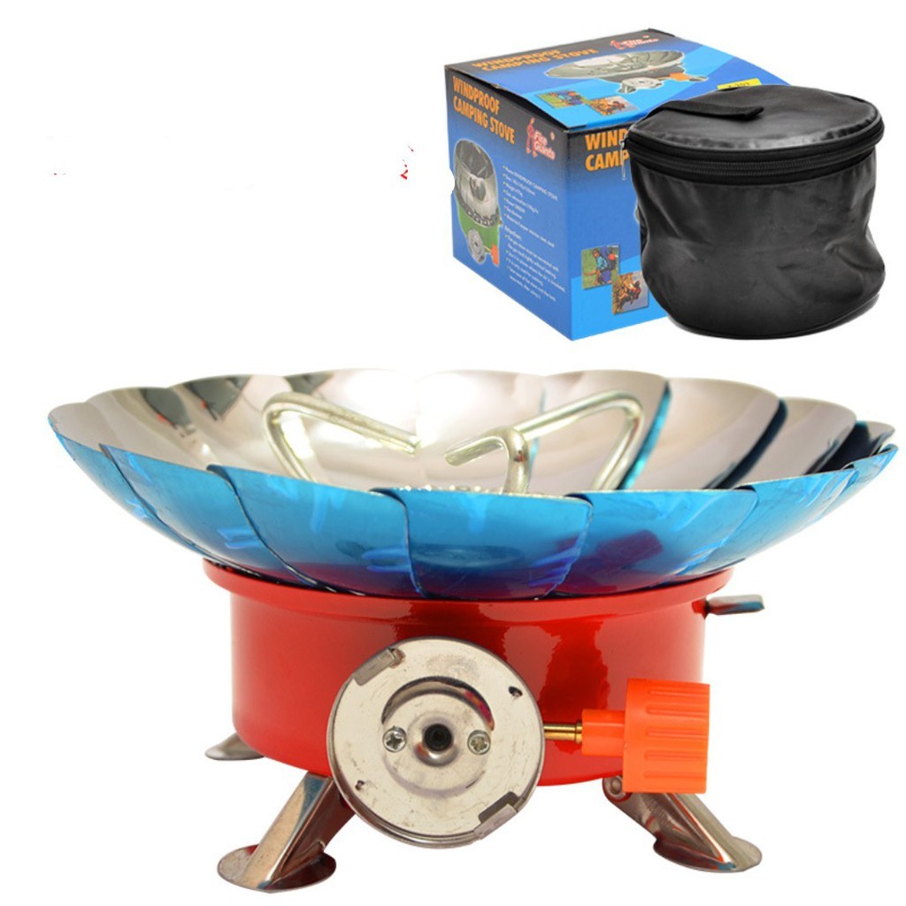 Bếp ga mini camping chống gió, gấp gọn tiện dùng cho giã ngoại du lịch