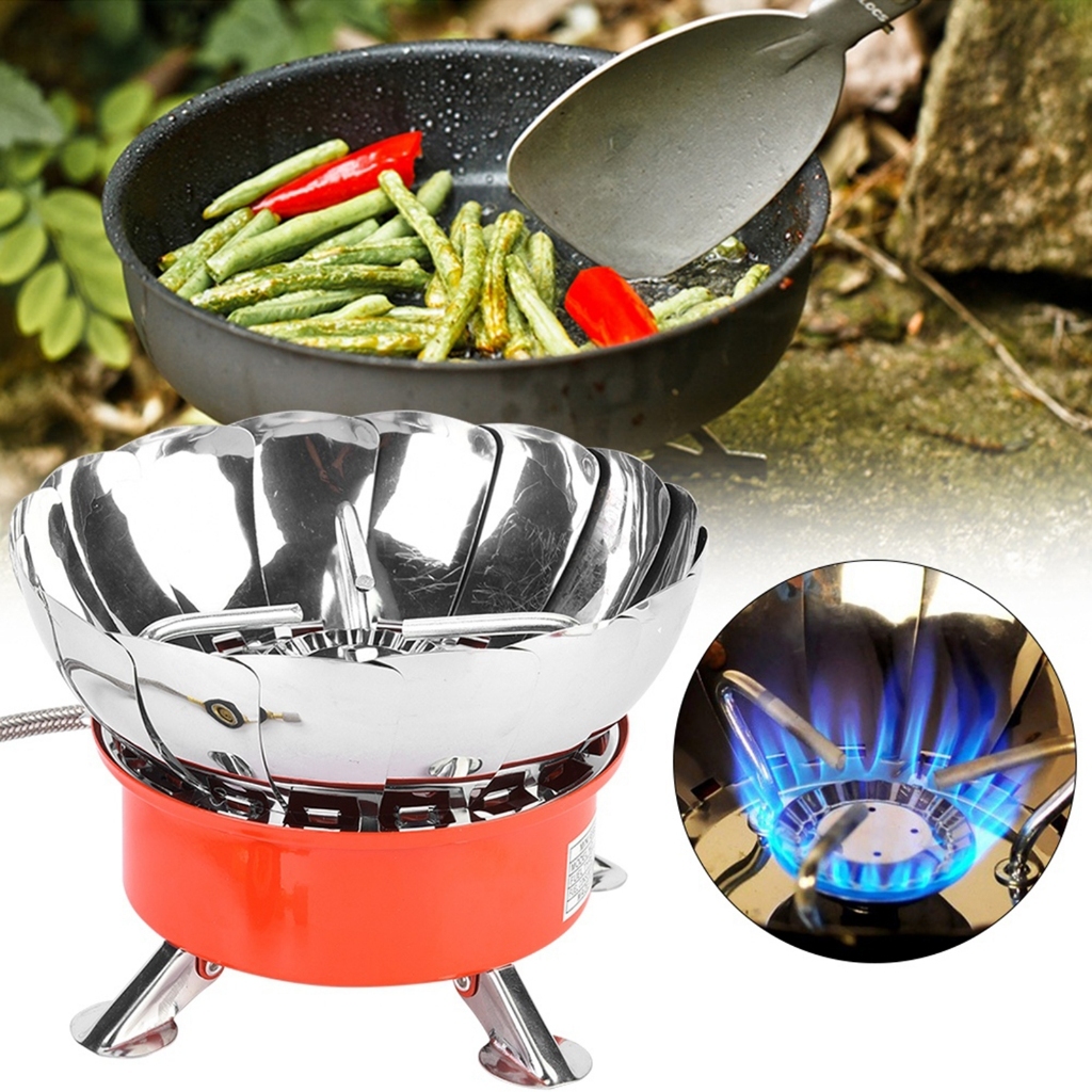 Bếp ga mini camping chống gió, gấp gọn tiện dùng cho giã ngoại du lịch
