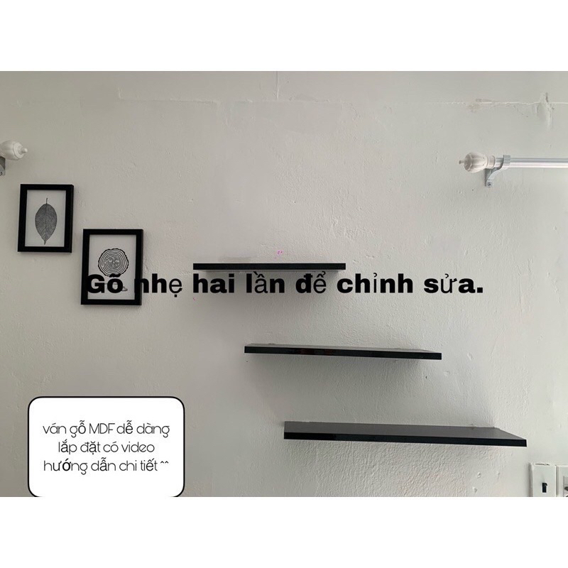 Kệ gỗ treo tường dấu vít,Kệ trang trí decor nhà phố kích thước 60x15cm