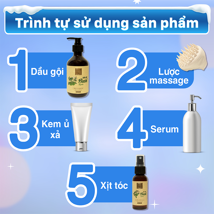 Dầu gội bưởi VƯỜN THẢO MỘC ORGANIC dưỡng tóc chắc khoẻ chiết xuất từ thiên nhiên chai 300/500ml