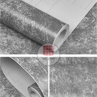 Giấy dán tường màu xi măng - Decal dán tường giả xi măng bê tông khổ 45cm có keo sẵn bóc dán
