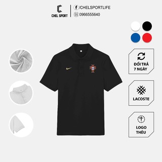 Áo polo logo thêu bồ đào nha 2024