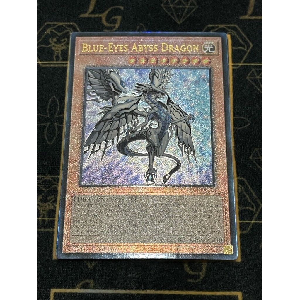 Lá bài thẻ bài Yugioh Blue-Eyes Abyss Dragon - secret ultimate rare - Tặng bọc bài nhựa bảo quản