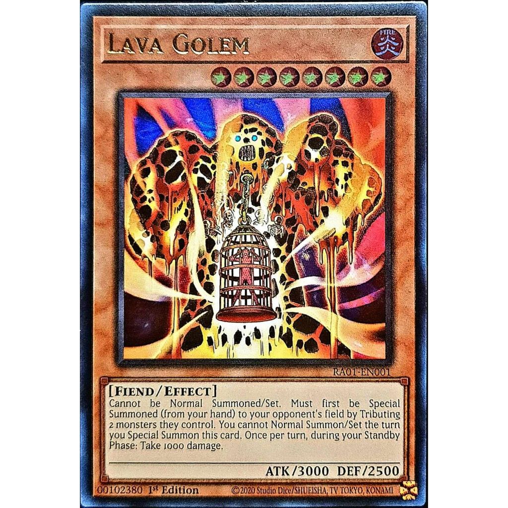 Lá bài thẻ bài Lava Golem - super ultra rare - Tặng bọc bài nhựa bảo quản