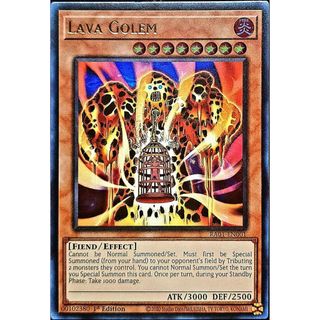ra01 [ Dưa Hấu Yugioh ] Lá bài thẻ bài Lava Golem - ultimate super ultra rare - Tặng bọc bài nhựa bảo quản