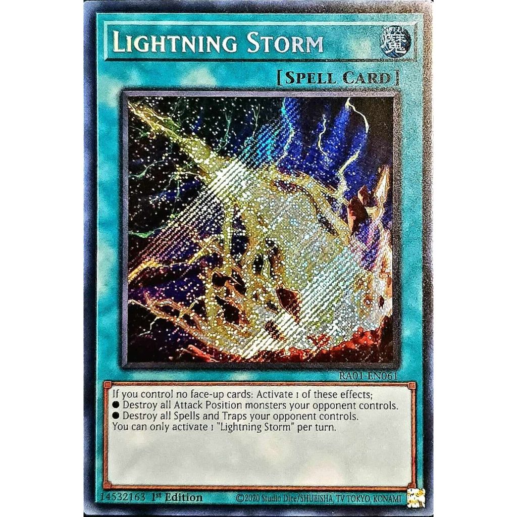 Lá bài thẻ bài Yugioh Lightning Storm - super platinum secret Rare - Tặng bọc bài nhựa bảo quản