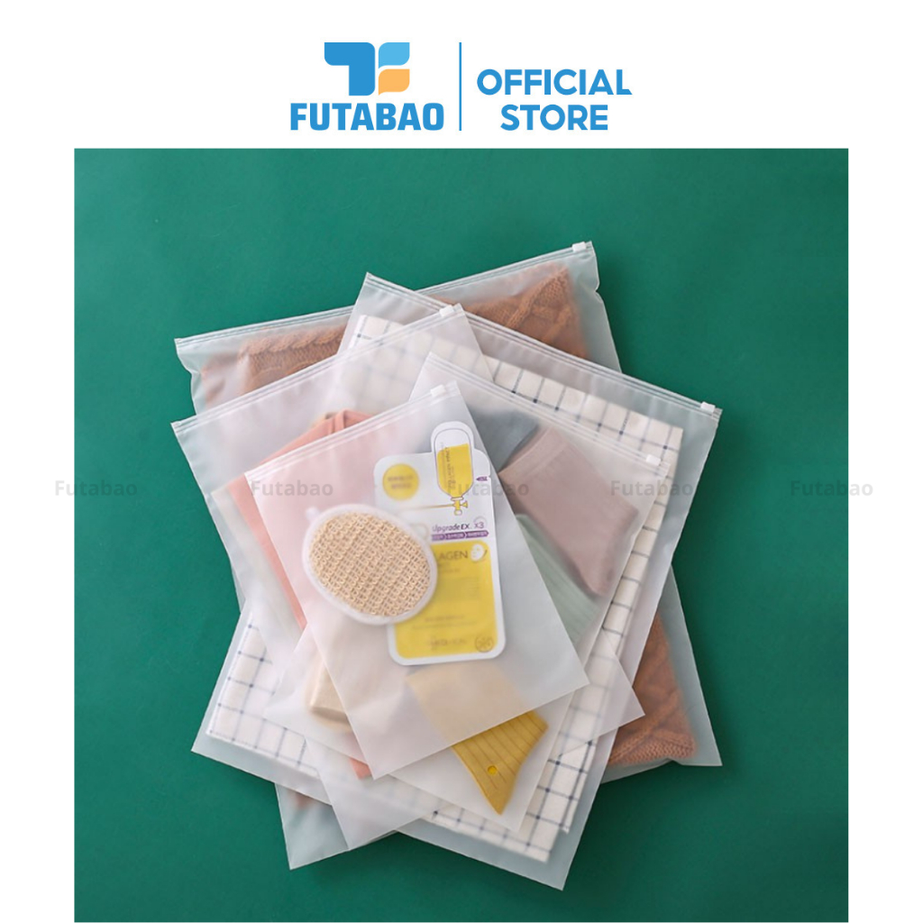 Túi Zip Khoá Lụa Mờ Đựng Quần Áo, Phụ Kiện Dẻo Dai, Bền, Tiện Dụng Futabao