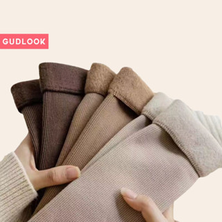 Set 5 Đôi Tất Vớ Giữ Nhiệt Nữ GUDLOOK Lót Lông Mịn Ấm