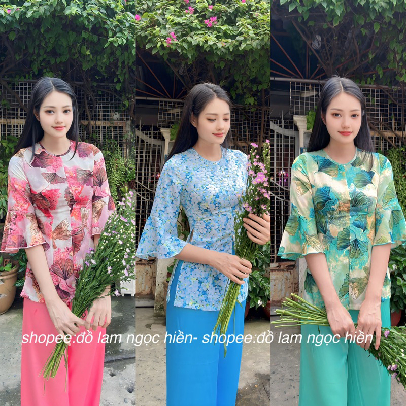 Bà Ba Nhiều Hoa Văn Kiểu Tay Loe Đủ Size