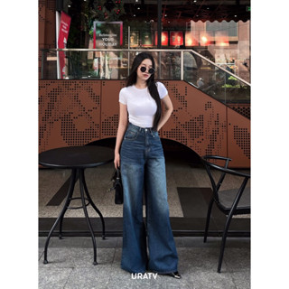 Quần jean ống loe to dáng suông URATV