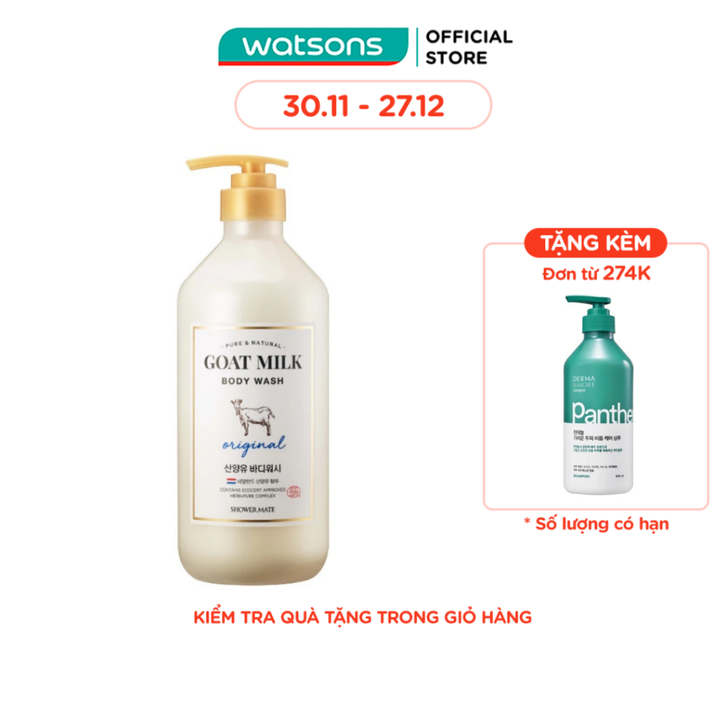 Sữa Tắm Shower Mate Sữa Dê Original 800ml
