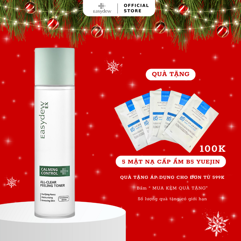 Nước cân bằng kiểm soát nhờn làm sạch lỗ chân lông Easydew Ex Calming Control All - Clear Peeling Toner 175ml