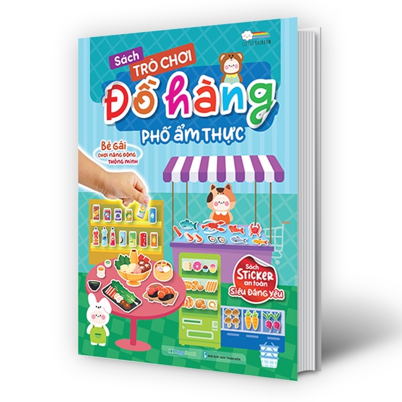 Sách Trò chơi Đồ hàng Phố Ẩm Thực  - Sách tương tác bóc dán sticker cho bé