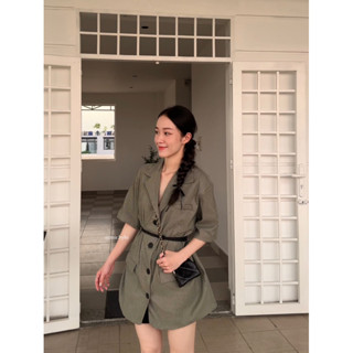 Đầm cổ vest hàn quốc | BLACKIE | mir.byhi