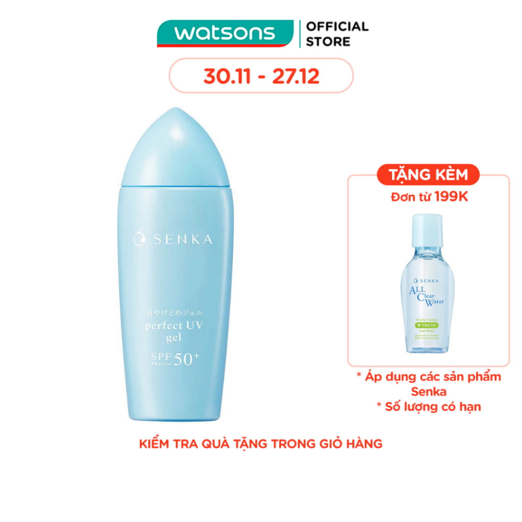 [Mã FMCGWA101 giảm 8% đơn 250K] Gel Sữa Chống Nắng Senka Perfect UV Gel N SPF50+ PA++++ Dành Cho Mặt Và Toàn Thân 80ml