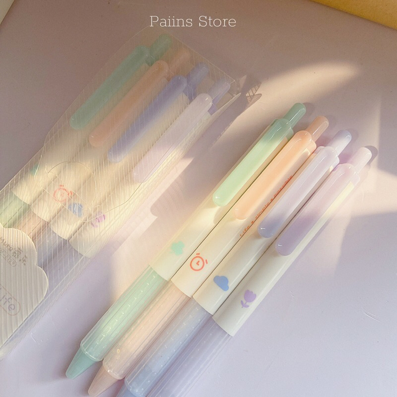 Bút gel bấm Mura Simple Life mực đen ngòi 0.5mm