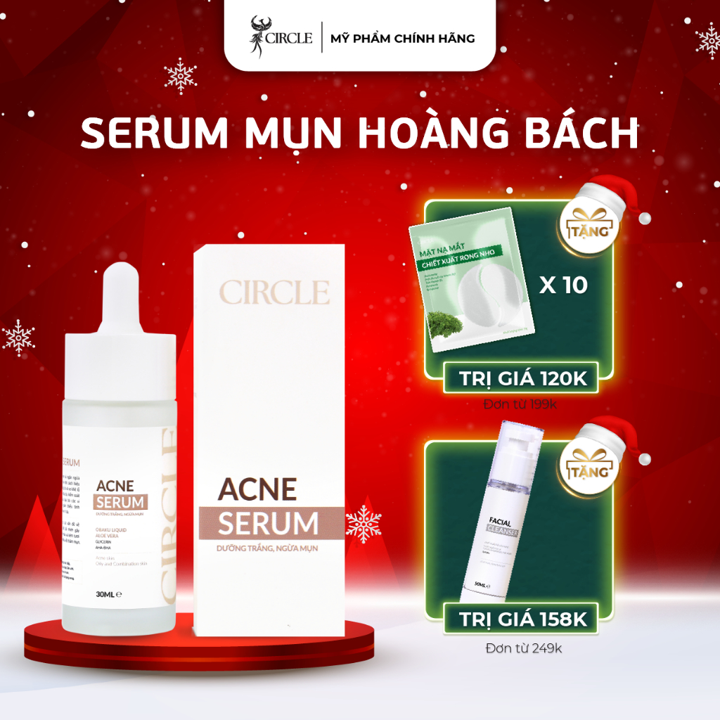 Serum mụn dưỡng sáng Circle ngừa mụn, mờ vết thâm mụn, giúp chống nắng, làn da sạch mịn ACNE SERUM CIRCLE 30ML