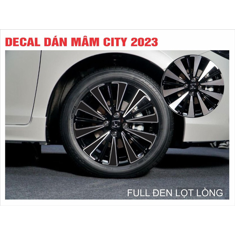 Decal dán mâm Honda City 2023 - tem dán mâm - Decal dán lazang