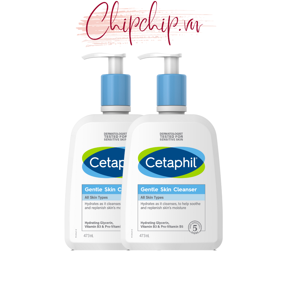 Sữa Rửa Mặt Cetaphil Gentle Skin Cleanser Giúp Làm Sạch Sâu, Lấy Đi Dầu Nhờn Trên Da 473ml Mẫu mới
