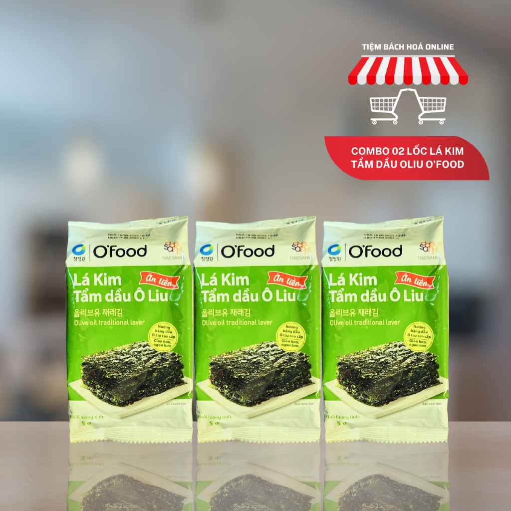 Combo 02 Lốc Lá Kim Tẩm Dầu Oliu O'Food (2 Lốc 6 Gói, Gói 5g)